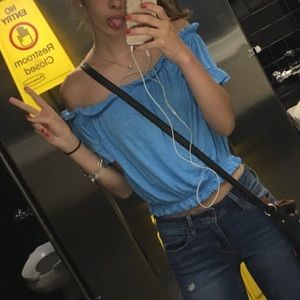 Blue crop top